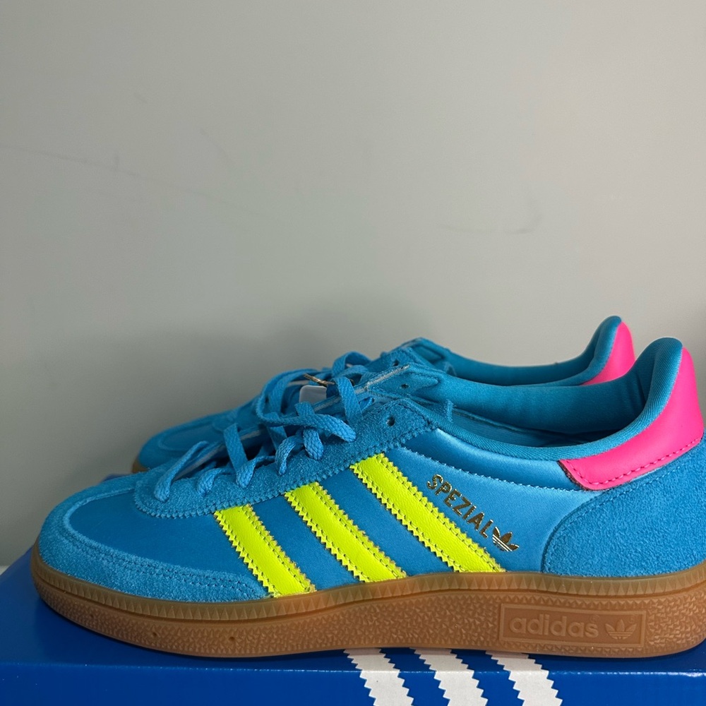 adidas Spezial Womens Sneakers Blue with Neon Yellow & Pink